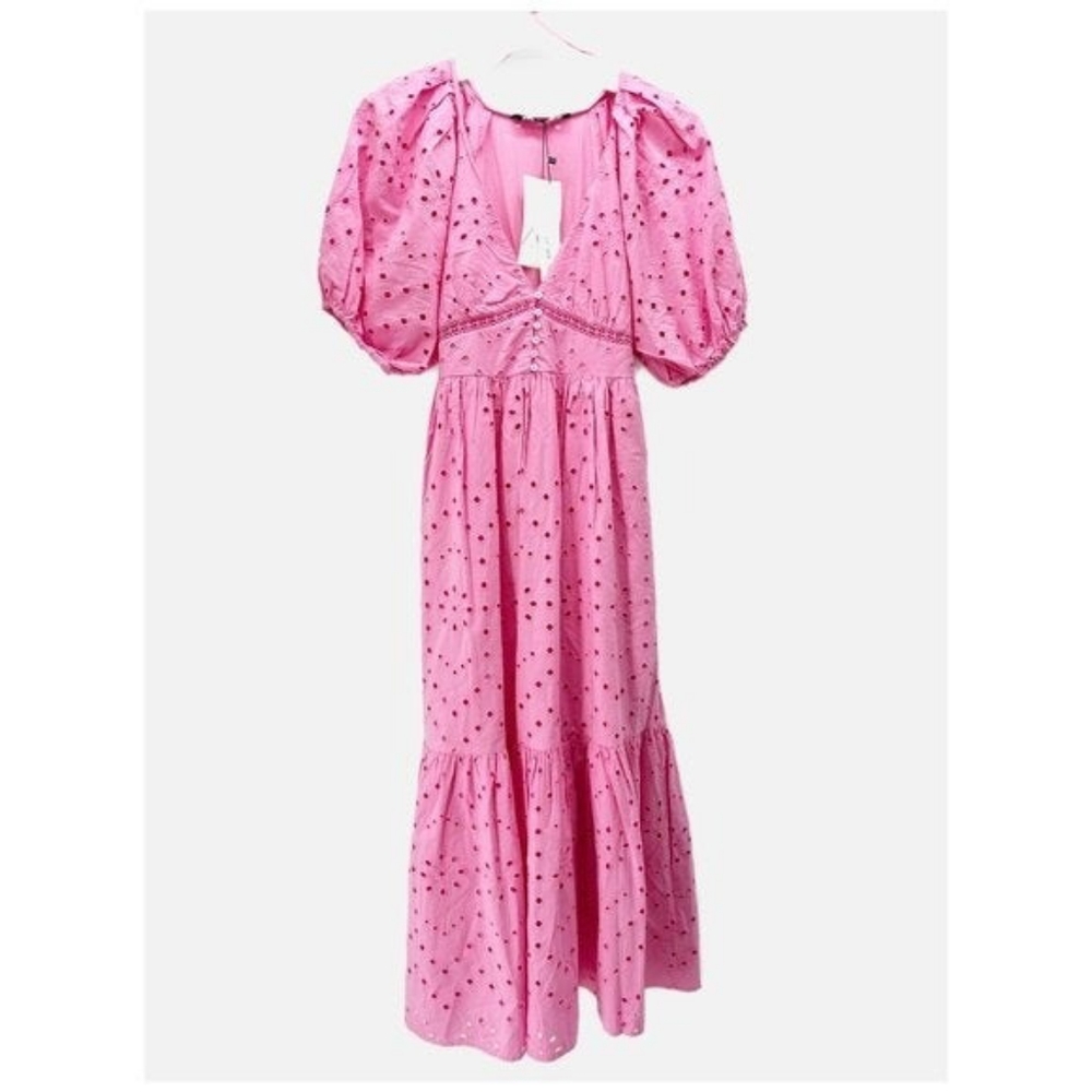 COPY - ZARA Pink Embroidered Eyelet Dress